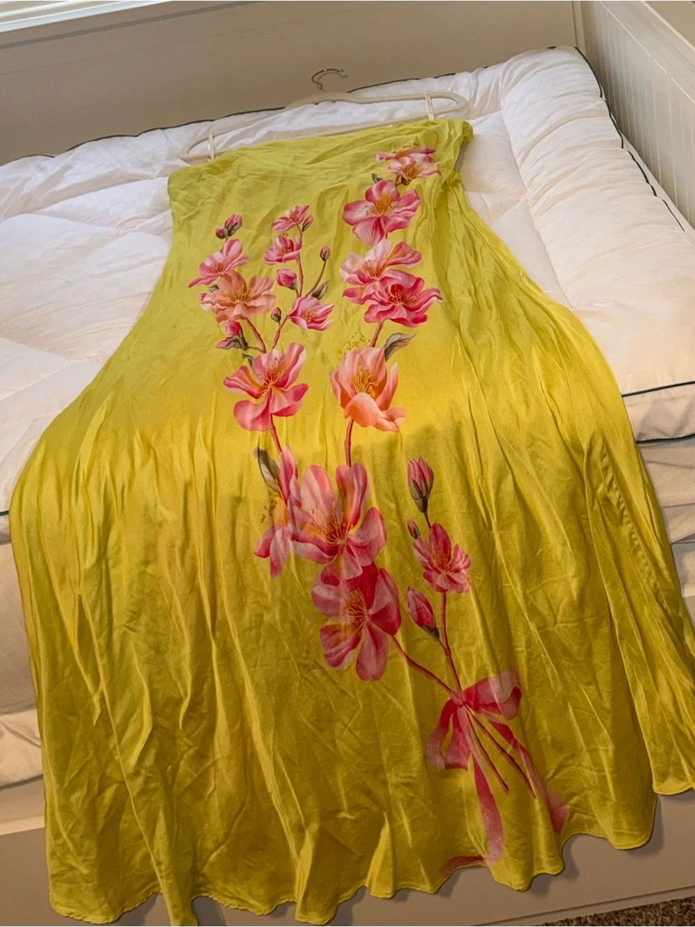 FARM Rio Strapless Yellow Floral Midi Dress